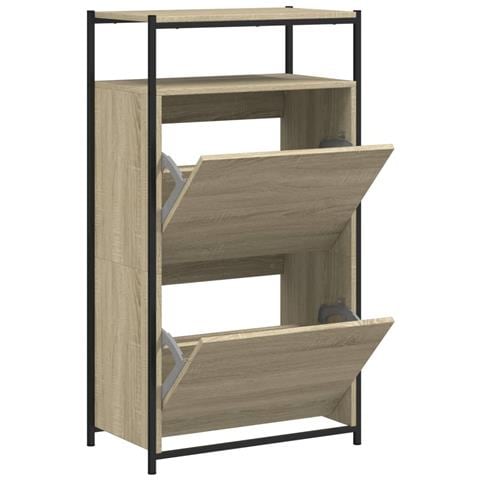 Scarpiera Rovere Sonoma 60x34x112 Cm In Legno Multistrato - Foto 2