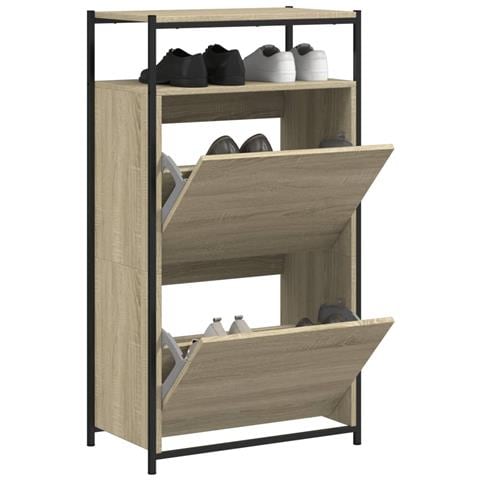 Scarpiera Rovere Sonoma 60x34x112 Cm In Legno Multistrato - Foto 1