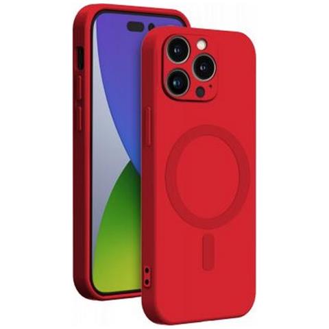 Cover In Silicone Compatibile Con Magsafe Per Iphone 14 Pro, Rosso - Foto 1