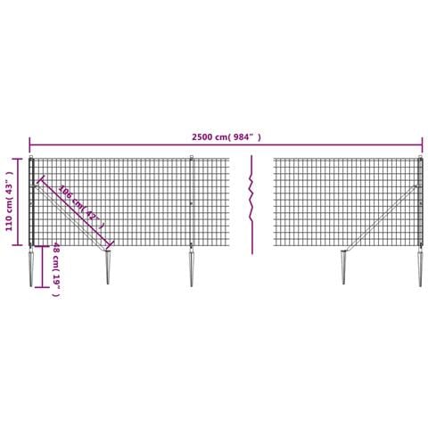 Recinzione Metallica Con Picchetti Ancoraggio Antracite 1,1x25m - Foto 4