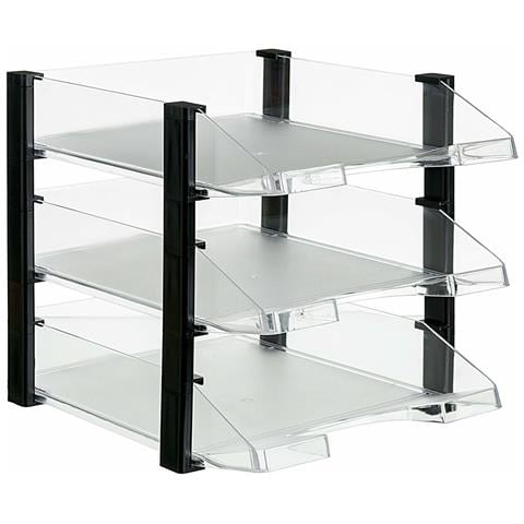 Set Di Vassoi Organizzatori 3 Unità Trasparente A4 (35 X 28,5 X 28 Cm) - Foto 1