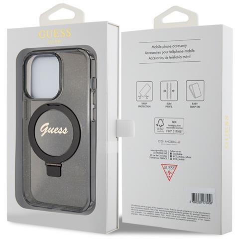 Cover Per Iphone 15 Pro Tpu Ring Stand, Nero - Foto 3