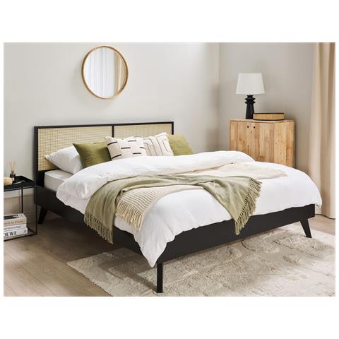 Letto Matrimoniale Legno Nero 180 X 200 Cm Monpazier - Foto 1