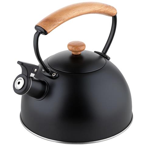 Wooden Bollitore A Induzione Con Fischio, 2,3 L Acciaio Inox., Manico In Legno Nero - Foto 2