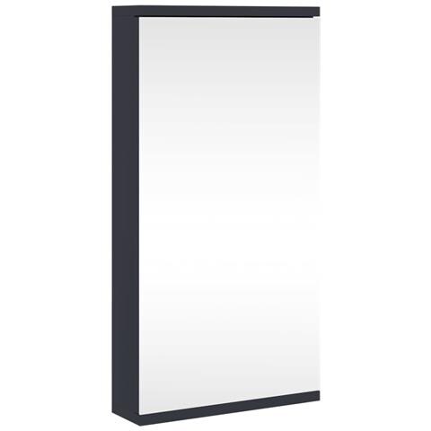 Armadietto Angolare Con Specchio Da Bagno Grigio 30x24x60 Cm - Foto 1