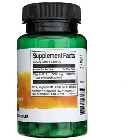 Vitamina B12 Cianocobalamina 500 Mcg 100 Capsule - Foto 2