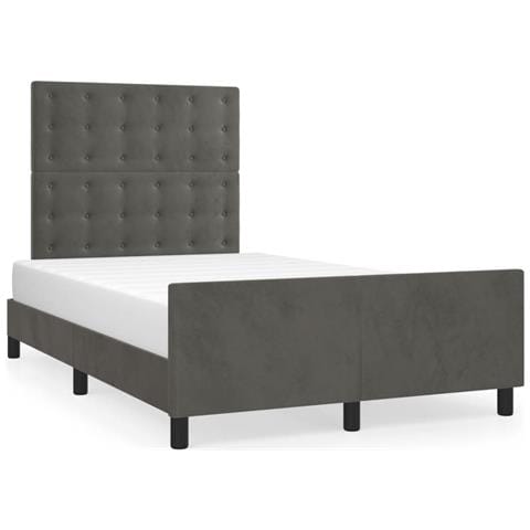 Giroletto Con Testiera Grigio Scuro 120x190 Cm In Velluto - Foto 2