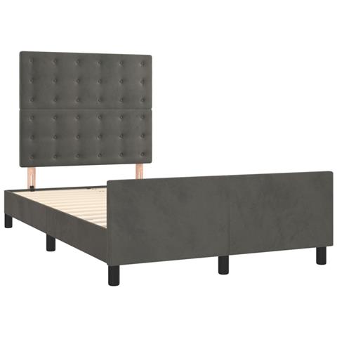 Giroletto Con Testiera Grigio Scuro 120x190 Cm In Velluto - Foto 3