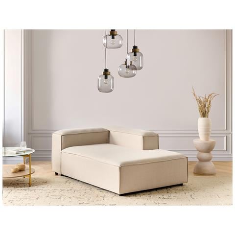 Chaise Longue Versione Sinistra Ardal Tessuto Beige - Foto 1