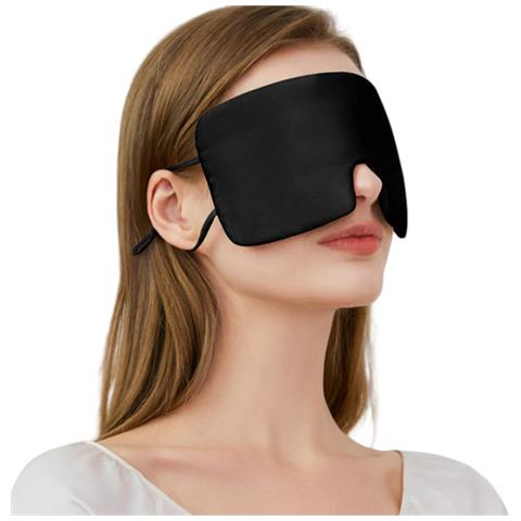 Maschera Per Dormire In Seta Oversize Per Uomo E Donna Black - Foto 3