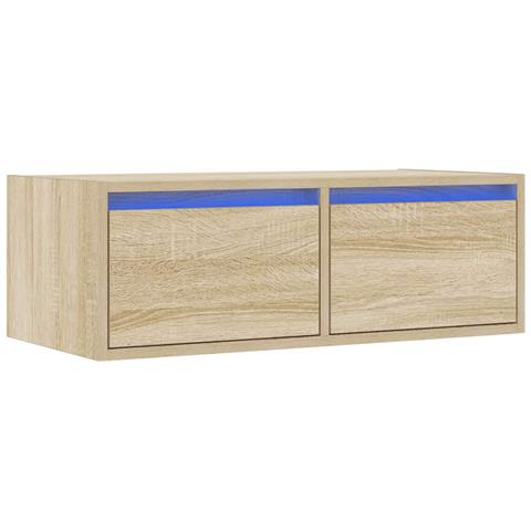 Mobile Porta TV con Luci LED Rovere Sonoma 75x35,5x25 cm - Foto 2