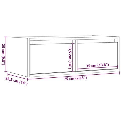 Mobile Porta TV con Luci LED Rovere Sonoma 75x35,5x25 cm - Foto 10