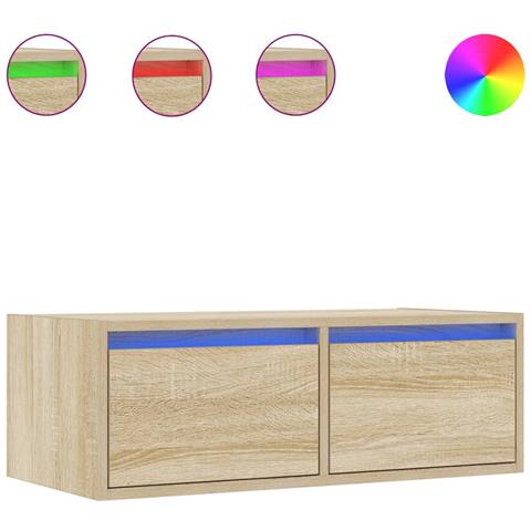 Mobile Porta TV con Luci LED Rovere Sonoma 75x35,5x25 cm - Foto 1