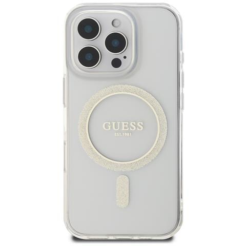 Custodia Per Iphone 16 Pro Max Magsafe Con Cerchio Glitterato, Trasparente - Foto 1