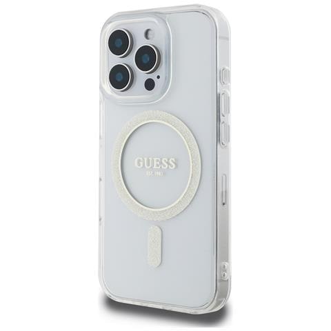 Custodia Per Iphone 16 Pro Max Magsafe Con Cerchio Glitterato, Trasparente - Foto 2