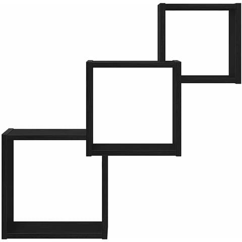 Mensole a Cubo Parete Rovere Nero 68x15x68 cm Legno Multistrato - Foto 2