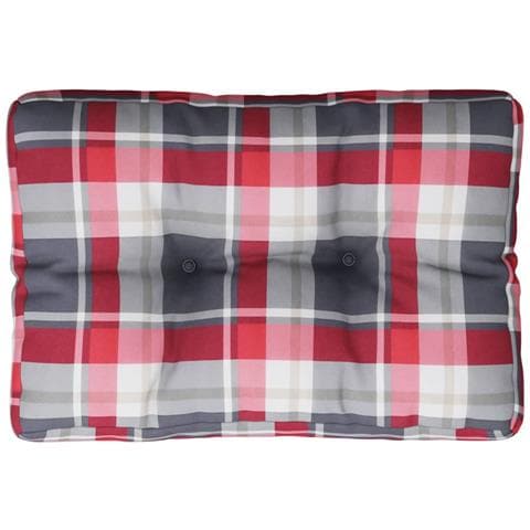 Cuscino Per Pallet A Quadri Rossi 50x40x12 Cm In Tessuto - Foto 2
