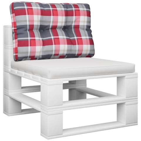 Cuscino Per Pallet A Quadri Rossi 50x40x12 Cm In Tessuto - Foto 3