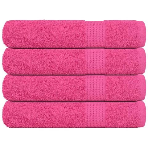 Asciugamani 4 Pz Rosa 100x200 Cm 360 G/m 100% Cotone - Foto 1