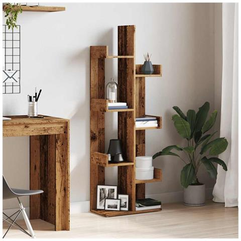 Libreria Legno Antico 48x25,5x140 Cm In Legno Multistrato - Foto 3