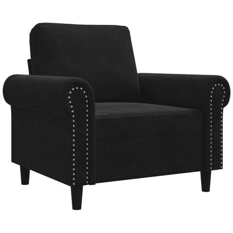 Poltrona Nero 60 Cm Velluto - Foto 2