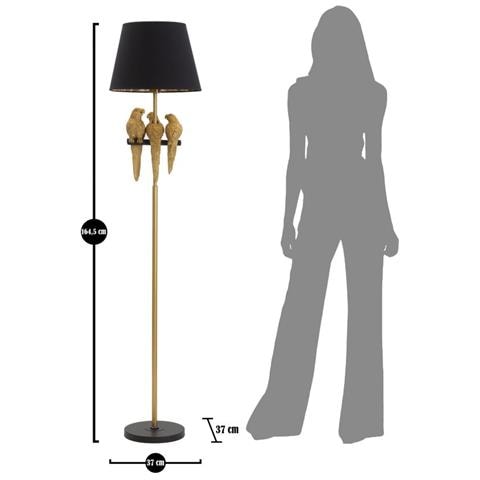 Lampada Da Terra Pappagallo 4 - Nero - Metallo - 37x37x164,5 Cm - Foto 6