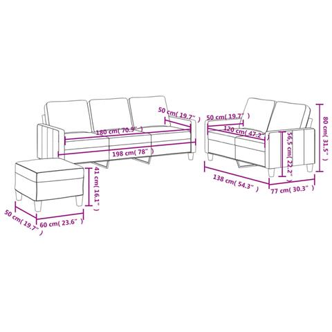 Set di Divani 3 pz con Cuscini Nero in Similpelle - Foto 9