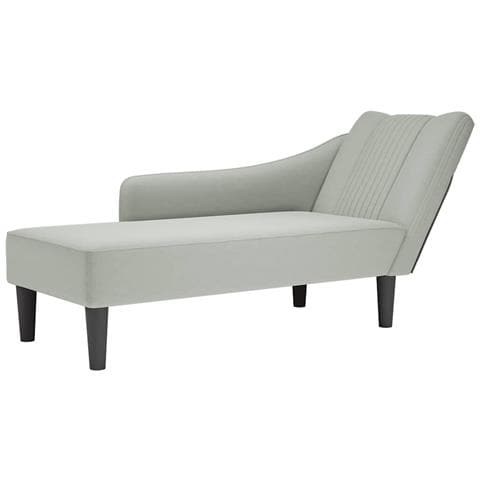 Sdraio con Bracciolo Destro in Velluto Grigio Chiaro - Foto 1