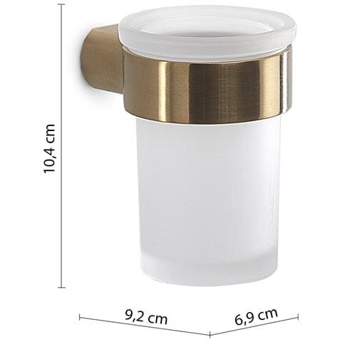 Portaspazzolini Da Muro In Ottone E Cromall Pi10 Serie Pirenei Oro Matt - Foto 2