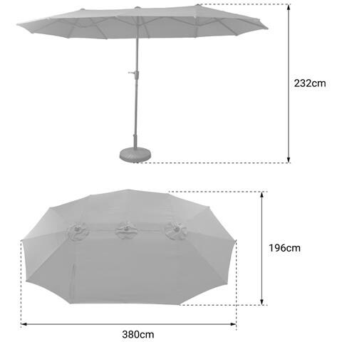 Ombrello Doppio 2x4m Linai Beige - Foto 2