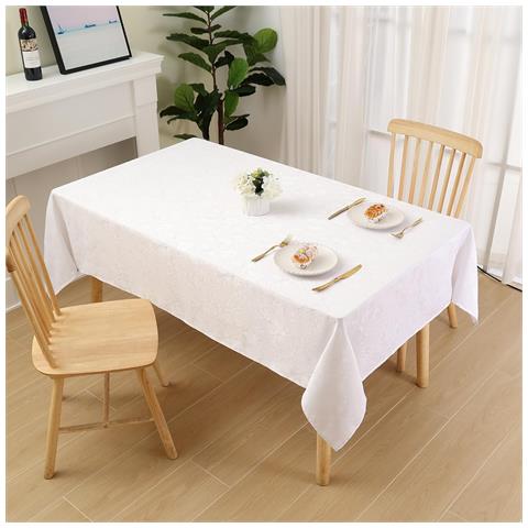 Tovaglia Impermeabile Lavabile 140 X 140 Cm Decorativa Grande Bianco - Foto 2