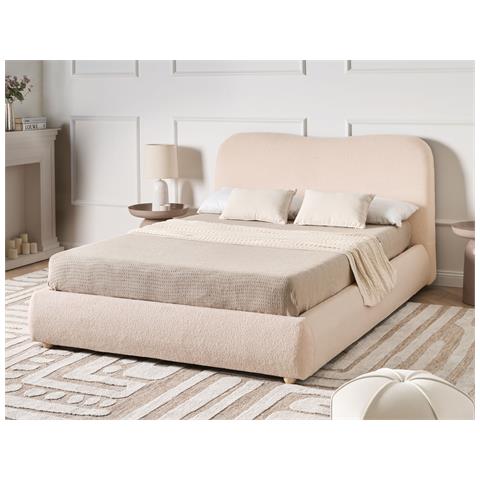 Letto Contenitore Bouclé Blagnac 140 X 200 Cm Beige Chiaro - Foto 1