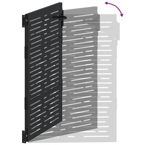 Cancello da giardino, Cancello da Giardino 105x75 cm Design Quadrato in Acciaio Corten - Foto 9