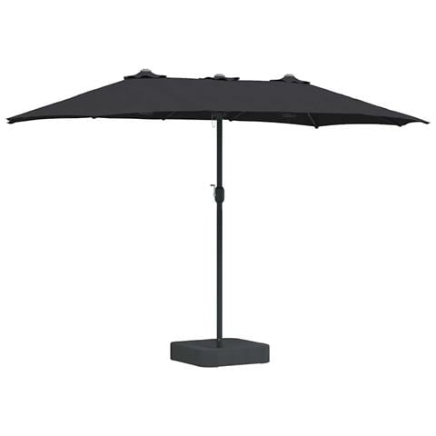 Ombrello da giardino Nero 385 x 209 x 244 cm Tessuto - Foto 1
