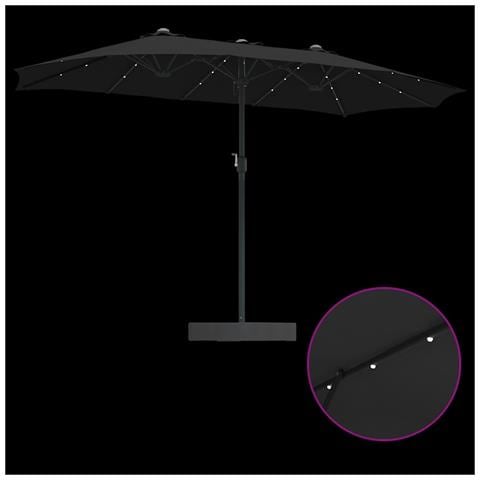 Ombrello da giardino Nero 385 x 209 x 244 cm Tessuto - Foto 9