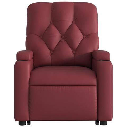 Poltrona Alzapersona Reclinabile Rosso Vino in Similpelle - Foto 9
