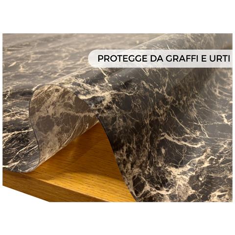 Tovaglia Antimacchia Plastificata Pvc Proteggi Tavolo Crystal Marmo 100x300 D12 - Foto 4