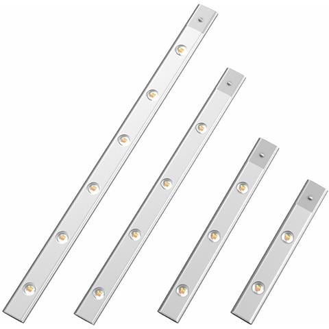 Luce Led Ricaricabile Con Sensore - 5w Slim Attivata A Movimento Per Armadi E Guardaroba Con Ricarica Type-c E Tre Modalità Silver 20 Cm - Foto 1