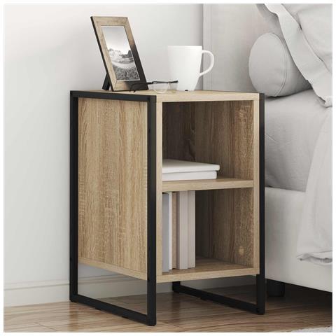 Comodino 2 pcs Sonoma 39.5 x 30 x 50 cm Legno multistrato - Foto 2