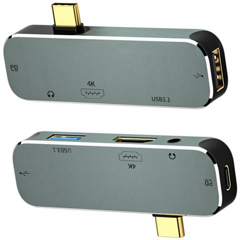 Hub Usb-c 5-in-1: Espandi La Connettività Del Tuo Dispositivo Con Hdmi 4k, Audio E Usb 3.0 - Foto 2