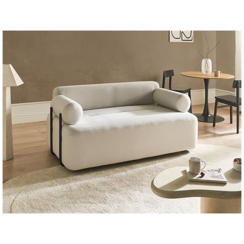 Divano 2 Posti Elva Tessuto Bianco Sporco - Foto 1