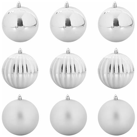 Set di Palle di Natale 9 pcs Argento Plastica - Foto 1