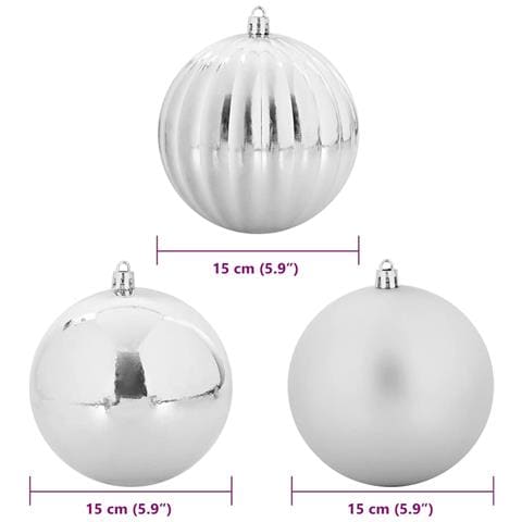 Set di Palle di Natale 9 pcs Argento Plastica - Foto 5