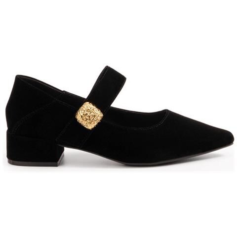 Eleganti Scarpe Mary Jane In Velluto A Punta Con Tacco Largo Black 38 - Foto 1