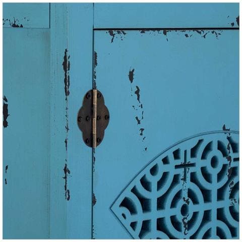 Armadio In Legno Invecchiato Blu 96x40x150h Cm - Foto 8