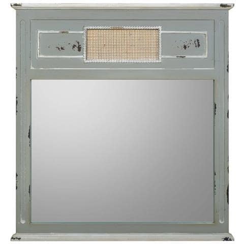 Specchio In Legno E Rete In Bambù Grigio 70x3,3x76h - Foto 2