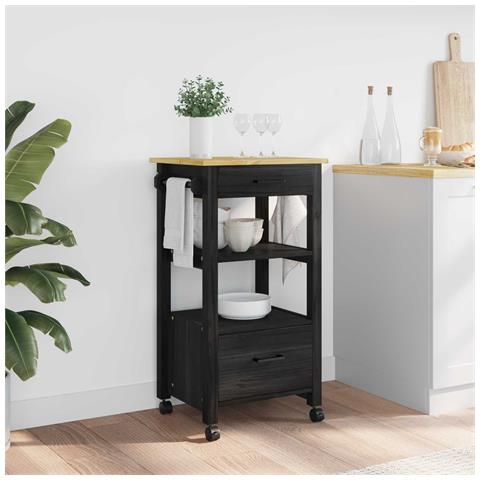 Carrello da Cucina MONZA Nero 48 x 40 x 88,5 cm - Foto 2