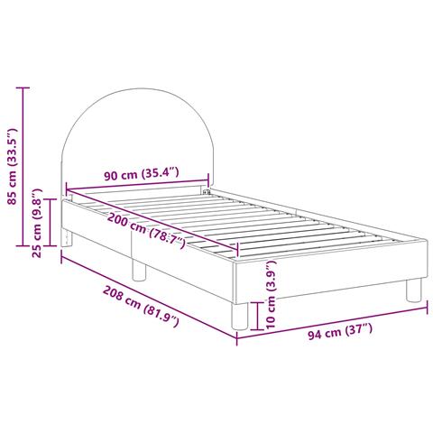 Struttura letto bambini con testata Grigio chiaro 90 x 200 cm - Foto 9