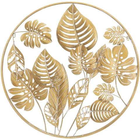 Decorazione In Metallo 3d Foglia 18-oro-metallo-80x6,5x80 Cm - Foto 1