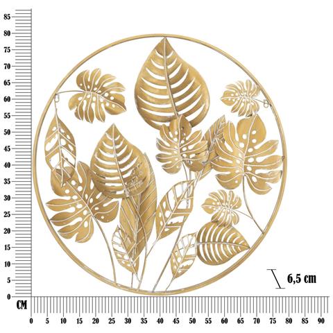 Decorazione In Metallo 3d Foglia 18-oro-metallo-80x6,5x80 Cm - Foto 6